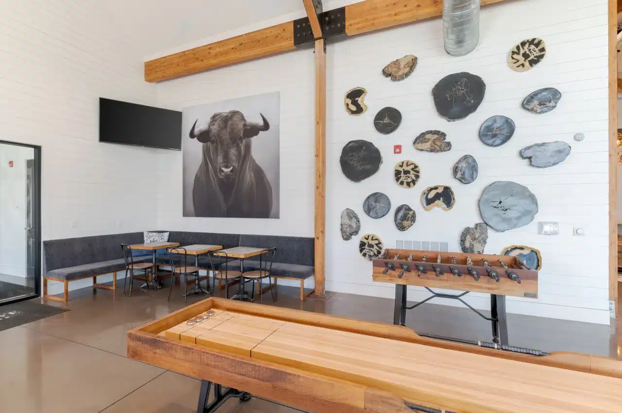 clubhouse game room the collective at lawrence apartments near ku