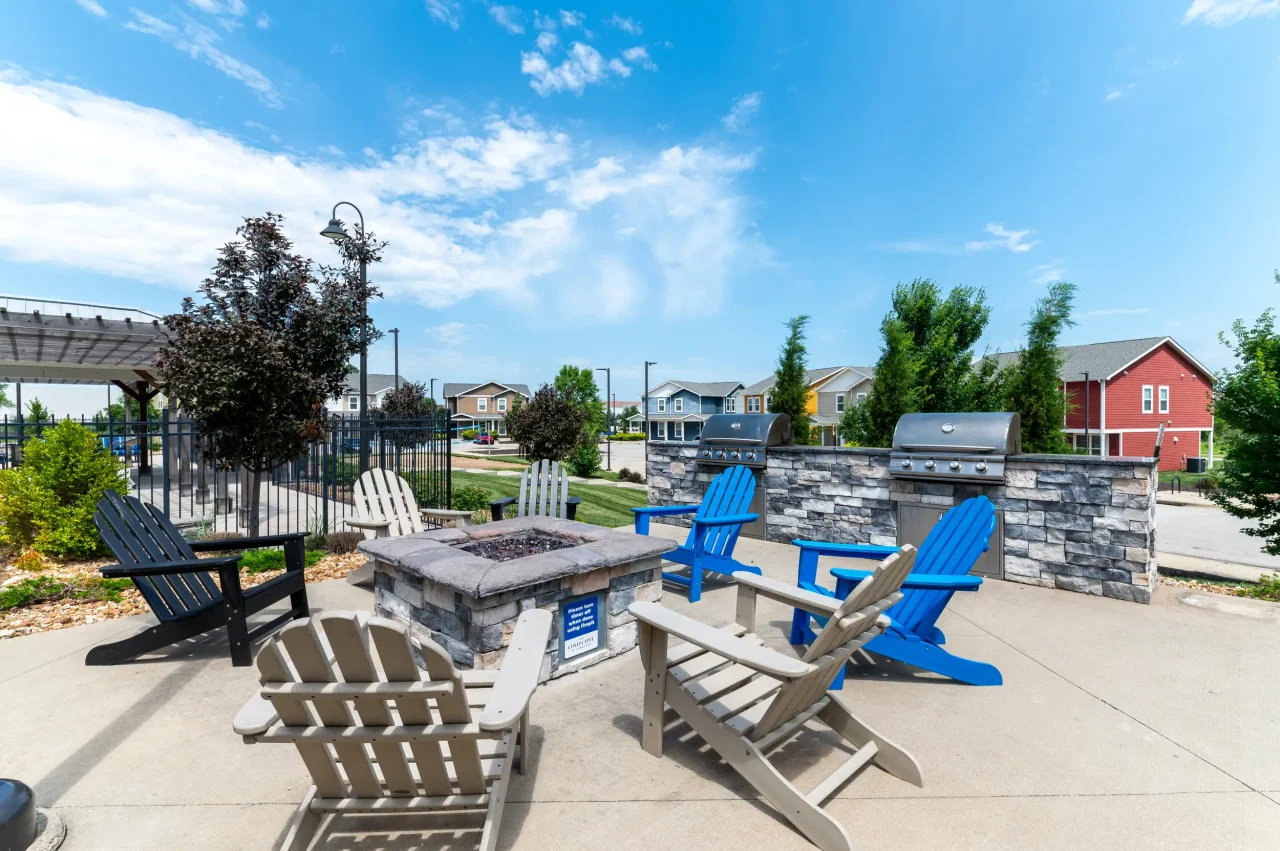 fire pit and grills the collective at lawrence apartments near ku