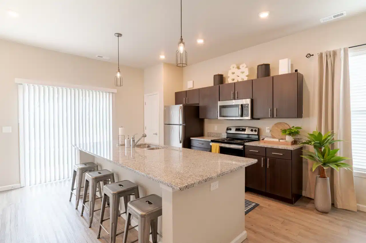kitchen the collective at lawrence apartments near ku