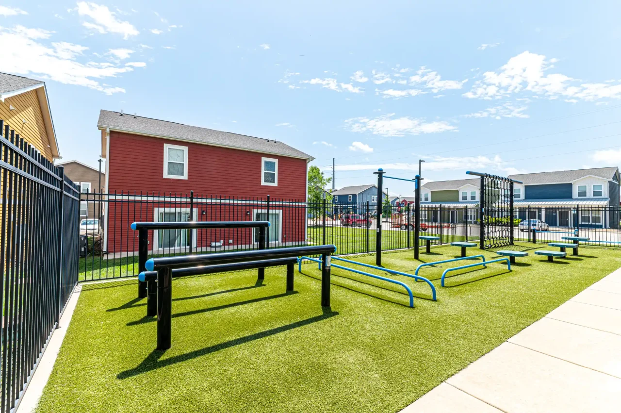 outdoor crossfit area the collective at lawrence apartments near ku